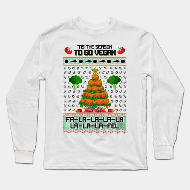 Vegan Ugly Christmas Sweater Long Sleeve T-Shirt by KsuAnn